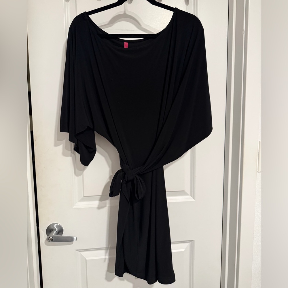Abi Ferrin Dress Small Black Stretch Jersey Side Tie Nikki 5 Way
Wrap